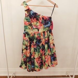 Minuet Floral Multi-colour One Shoulder Dress